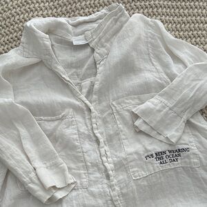 sisters and seekers button down quarter sleeve shirt